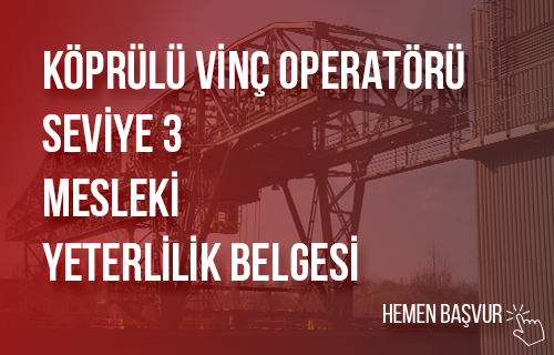 Köprülü Vinç Operatörü Seviye 3 Mesleki Yeterlilik Belgesi